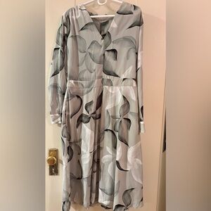 Alfani Black and Gray Floral Maxi Dress